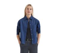 Langarmbluse MARC O'POLO "mit TENCEL™ Lyocell", Damen, Gr. 46, blau (m017), Obermaterial: 79% Baumwolle, 21% Lyocell, unifarben, regular fit bauchfrei, Doppelmanschette, Blusen (13824106-46) m017