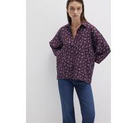 Langarmbluse MAVI "LONG SLEEVE SHIRT", Damen, Gr. M, winetasting floral print, 100% Viskose, Jacquardmuster, oversize normal, eng 1-Knopf-Manschette, Blusen, Print Bluse (97104654-M) winetasting flora