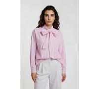 Langarmbluse MILANO ITALY, Damen, Gr. 40, rosa (sugar), Web, Material: 72% Baumwolle, 25% Polyester, 3% Elasthan, gestreift, regular fit normal, hoch geschlossener Ausschnitt, Ärmel mit Ärmelschlitz 1