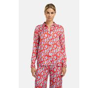 Langarmbluse MILANO ITALY, Damen, Gr. 40, rot, Web, Material: 100% Viskose, bedruckt, regular fit normal, hoch geschlossener Ausschnitt, Ärmel mit Ärmelschlitz 1-Knopf-Manschette, Blusen, mit All Over