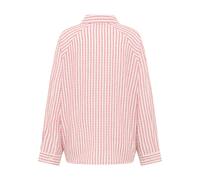 Langarmbluse MUSTANG "Damen Style Bellflower", Damen, Gr. 40, rosa 12886, Web, 80% Baumwolle, 20% Leinen, gestreift, loose fit, Blusen (73285222-40) rosa 12886