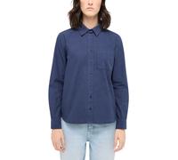 Langarmbluse MUSTANG "Style Bignell", Damen, Gr. 40, blau 5228, Web, 100% Baumwolle, regular fit, Blusen (27142924-40) blau 5228