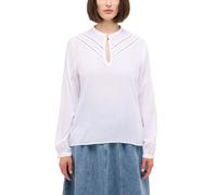 Langarmbluse MUSTANG "Damen Style Elsberry", Damen, Gr. 44, weiß (weiß 2013), Web, 100% Modal, unifarben, regular fit, Rundhals, Blusen Langarmbluse (97215734-44)