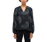 Langarmbluse MUSTANG "Damen Style Feminine", Damen, Gr. 38, schwarz 12826, Chiffon, 100% Modal, regular fit, Blusen (66126505-38) schwarz 12826