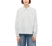 Langarmbluse MUSTANG "Damen Style Flora", Damen, Gr. 40, weiß (weiß 12955), Web, 100% Baumwolle, gestreift, regular fit normal, Blusen (90064027-40) weiß 12955