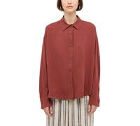 Langarmbluse MUSTANG "Damen Style Salinas", Damen, Gr. 40, rot 3228, 70% Viskose, 30% Leinen, unifarben, relaxed fit normal, Blusen (30291863-40) rot 3228