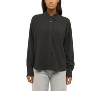 Langarmbluse MUSTANG "Damen Style Salinas", Damen, Gr. 40, schwarz 4088, 70% Viskose, 30% Leinen, unifarben, relaxed fit, Blusen (29058129-40) schwarz 4088