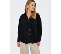 Langarmbluse ONLY "ONLMARIKE LIFE L/S CORD LOOSE SHIRT PNT", Damen, Gr. M, schwarz, Web, Obermaterial: 88% Polyester, 10% Nylon, 2% Elasthan, unifarben, loose fit, Blusen (58818515-M) schwarz