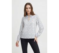 Langarmbluse ONLY "ONLROANNE L/S TOP WVN NOOS", Damen, Gr. S, cloud dancer aop:sofia flower, Web, Obermaterial: 100% Baumwolle, bedruckt, loose fit normal, V-Ausschnitt, elastischer Bund, Blusen (9274