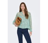 Langarmbluse ONLY "ONLTESSA ELIZA L/S SHIRT WVN CS", Damen, Gr. L, granite grün aop:grün love, Web, Obermaterial: 100% Polyester, bedruckt, regular fit normal, Blusen, Kunstfaser, regular fit (1490705