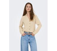 Langarmbluse ONLY "ONLTHYRA LIFE L/S REGULAR SHIRT NOOS WVN", Damen, Gr. L, oxford tan, Web, Obermaterial: 100% Baumwolle, unifarben, regular fit hüftbedeckend, V-Ausschnitt, Blusen (97169528-L) oxfor