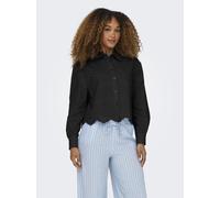 Langarmbluse ONLY "ONLVALAIS L/S SHIRT WVN NOOS", Damen, Gr. M, schwarz, Web, Obermaterial: 100% Baumwolle, unifarben, loose fit taillenlang, Blusen Langarmbluse (99223936-M)