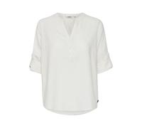 Langarmbluse OXMO "Langarmbluse OXAnja", Damen, Gr. 44, weiß (sanftes weiß), Obermaterial: 55% Leinen LI. 45% Viskose CV., Blusen (50561936-44) sanftes weiß