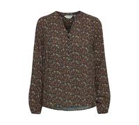 Langarmbluse OXMO "Langarmbluse OXElvy", Damen, Gr. 34, bunt (burnt orange mix), Obermaterial: 100% Viskose LENZING ECOVERO CV LenzEcov., Blusen (95927341-34) burnt orange mix