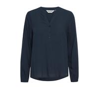 Langarmbluse OXMO "Langarmbluse OXElvy", Damen, Gr. 38, blau (total eclipse), Obermaterial: 100% Viskose LENZING ECOVERO CV LenzEcov., Blusen (39167536-38) total eclipse