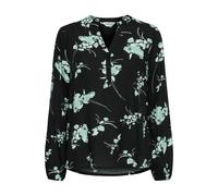 Langarmbluse OXMO "Langarmbluse OXElvy", Damen, Gr. 38, schwarz (schwarz mix), Obermaterial: 100% Viskose LENZING ECOVERO CV LenzEcov., Blusen (65181725-38) schwarz mix