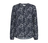 Langarmbluse OXMO "Langarmbluse OXElvy", Damen, Gr. 42, blau (total eclipse mix), Obermaterial: 100% Viskose LENZING ECOVERO CV LenzEcov., Blusen (84353443-42) total eclipse mix