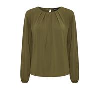 Langarmbluse OXMO "Langarmbluse OXHal", Damen, Gr. L, grün (military olive), Obermaterial: 64% Modal CMD. 36% Polyester PES., Blusen (73939234-L) military olive