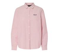 Langarmbluse PIECES "PCIRENE LS SHIRT WVN NOOS", Damen, Gr. L, rosa (hellweiß stripes:beetroot lila, acai lila amour emb), Web, Obermaterial: 100% Baumwolle, gestreift, regular fit, Blusen, Baumwolle,