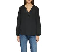 Fließende Viskose-Bluse mit Raffung 34 schwarz 2150916.9999.34