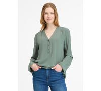 Langarmbluse RAGWEAR "FIERRA", Damen, Gr. S (36), grün (baltic), Web, Obermaterial: 100% Viskose, unifarben, regular fit Po-bedeckend, V-Ausschnitt, Blusen Langarmbluse (53941950-S)