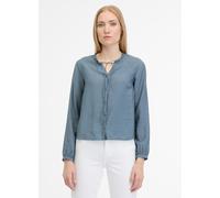 Langarmbluse RAGWEAR "IONE", Damen, Gr. M (38), grau, Web, Obermaterial: 82% Viskose, 18% Nylon, unifarben, regular fit hüftlang, Rundhals, Blusen Langarmbluse (33874053-M)