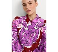 Langarmbluse RICHROYAL, Damen, Gr. 40, lila (soft orchid), Web, Obermaterial: 66% Leinen, 34% Viskose, normal, elastischer Bund, Blusen, aus Leinen-Mix, Allover Blumenprint (32502005-40) soft orchid