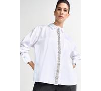 Langarmbluse RICHROYAL, Damen, Gr. 42, weiß, Web, Obermaterial: 100% Baumwolle, oversize normal, Manschette, Blusen, mit Strassknopfleiste, oversized (73054042-42) weiß