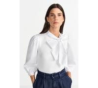 Langarmbluse RICHROYAL, Damen, Gr. L, weiß, Web, Obermaterial: 95% Baumwolle, 5% Elasthan, unifarben, regular fit normal, Rundhals, eingesetzt Manschette, Blusen, Mit Rundhalsausschnitt (96294229-L) w