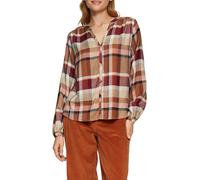 Langarmbluse S.OLIVER, Damen, Gr. 34, rosa (winter blush check), Web, Obermaterial: 50% Modal, 50% Viskose, kariert, regular fit taillenbedeckt, V-Ausschnitt, Bündchen, Blusen Langarmbluse, mit Karo M