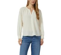 Langarmbluse S.OLIVER, Damen, Gr. 34, weiß, Web, Obermaterial: 78% Polyester, 21% Viskose, 1% Elasthan, unifarben, relaxed fit normal, Rundhals, Manschette, Blusen (43501151-34) weiß