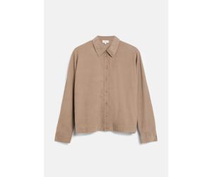 Langarmbluse S.OLIVER, Damen, Gr. 38, beige (taupe), Cord, Obermaterial: 68% Baumwolle, 32% Viskose, unifarben, normal hüftlang, Rundhals, Blusen, Cordbluse mit Hemdkragen und Knofpleiste (49130235-38