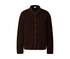 Langarmbluse S.OLIVER, Damen, Gr. 38, braun, Cord, Obermaterial: 68% Baumwolle, 32% Viskose, unifarben, normal hüftlang, Rundhals, Blusen, Cordbluse mit Hemdkragen und Knofpleiste (38169746-38) braun