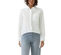 Langarmbluse S.OLIVER, Damen, Gr. 38, weiß, Web, Obermaterial: 100% Baumwolle, unifarben, relaxed fit normal, Rundhals, Manschette, Blusen, mit Brusttasche (41044312-38) weiß