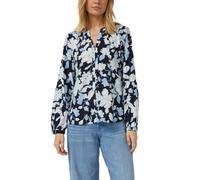 Langarmbluse S.OLIVER, Damen, Gr. 40, blau floral, Web, Obermaterial: 100% Viskose, gemustert, regular fit normal, Rundhals, elastischer Bund, Blusen, mit All-Over Print (25578204-40) blau floral