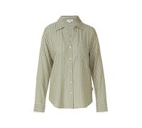 Langarmbluse S.OLIVER, Damen, Gr. 40, grün, Web, Obermaterial: 100% Viskose, gestreift, lässig geschnitten hüftbedeckend, V-Ausschnitt, 1-Knopf-Manschette, Blusen, im Streifen-Design und aus Viskose (