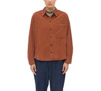 Langarmbluse S.OLIVER, Damen, Gr. 40, schwarz caramel, Web, Obermaterial: 68% Baumwolle, 32% Viskose, unifarben, bequem hüftbedeckend, Rundhals, 1-Knopf-Manschette, Blusen, Overshirt mit Hemdkragen un