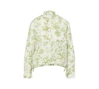 Langarmbluse S.OLIVER, Damen, Gr. 42, weiß grün, Web, Obermaterial: 100% Baumwolle, unifarben, relaxed fit normal, Rundhals, Manschette, Blusen, mit Brusttasche (56628614-42) weiß grün