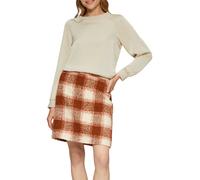 Blusenshirt aus Satin mit Rippbündchen 44 Beige