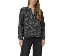Langarmbluse S.OLIVER, Damen, Gr. 44, grau schwarz, Web, Obermaterial: 84% Viskose, 16% Polyamid, animal-print, regular fit normal, Rundhals, elastischer Bund, Blusen (46241406-44) grau schwarz