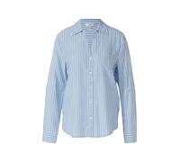 Langarmbluse S.OLIVER, Damen, Gr. 46, blau, Web, Obermaterial: 100% Viskose, gestreift, lässig geschnitten hüftbedeckend, V-Ausschnitt, 1-Knopf-Manschette, Blusen, im Streifen-Design und aus Viskose (