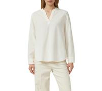 Langarmbluse S.OLIVER, Damen, Gr. 46, sanftes weiß, Web, Obermaterial: 68% Baumwolle, 32% Viskose, unifarben, regular fit normal, Rundhals, Aufschlag, Blusen, mit Turn-Up (56752626-46) sanftes weiß