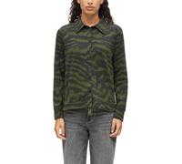 Langarmbluse S.OLIVER, Damen, Gr. 46, urban khaki aop, Jersey, Obermaterial: 95% Baumwolle, 5% Elasthan, normal hüftbedeckend, Rundhals, Bündchen, Blusen, mit Animal-Print / Stretch / Langarm (4380901