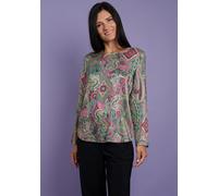 Langarmbluse SEIDEL MODEN, Damen, Gr. 36, grün, Web, Obermaterial: 100% Viskose, bedruckt, regular fit taillenbedeckt, Rundhals, Blusen Langarmbluse, mit All-Over Print, MADE IN GERMANY (89580746-36)