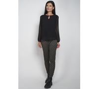 Langarmbluse SEIDEL MODEN, Damen, Gr. 52, schwarz, Single Jersey, Obermaterial: 94% Polyester, 6% Elasthan. Obermaterial 2: 95% Viskose, 5% Elasthan, leicht durchscheinend, Basic, loose fit hüftbedeck