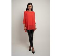 Langarmbluse SEIDEL MODEN "Otto exclusiv", Damen, Gr. 46, rot, Web, Obermaterial: 100% Polyester. Obermaterial 2: 95% Viskose, 5% Elasthan, unifarben, regular fit Po-bedeckend, U-Boot-Ausschnitt, gera