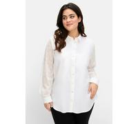 Langarmbluse SHEEGO, Damen, Gr. 40, beige (ecru), 55% Leinen, 45% Viskose, unifarben, Blusen (76626068-40) ecru