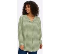 Langarmbluse SHEEGO, Damen, Gr. 44, moos, pistazie, bedruckt, 100% Viskose, gemustert, mehrfarbig, Rundhals, Blusen (66243353-44) moos, pistazie, bedruckt