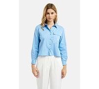 Langarmbluse SMITH & SOUL, Damen, Gr. XL, blau (true blau), Material: 70% Baumwolle, 27% Polyester, 3% Elasthan, unifarben, regular fit normal, hoch geschlossener Ausschnitt, Ärmel mit Ärmelschlitz 1-