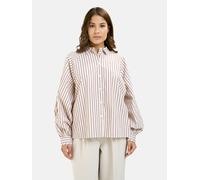 Langarmbluse SMITH & SOUL, Damen, Gr. XS, bordeaux print, Web, Material: 100% Baumwolle, gestreift, oversize normal, hoch geschlossener Ausschnitt, Raglanärmel 2-Knopf-Manschette, Blusen, aus Baumwoll